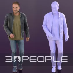 Simon 10284 - Walking Casual Man Low-poly  3D model