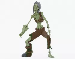 Stylized Zombie Character Animated Female Low-poly  3D model