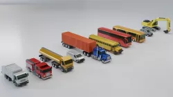 Vehicles Collection Lowpoly - 10 Items set Low-poly  3D model