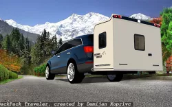 wheel Less trailer backpack traveller 3D model