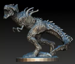 XenoRex xenomorph alien statue with base  3D model