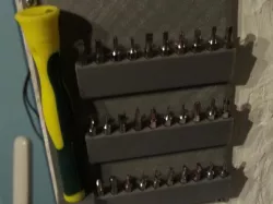 Holding rack for precision screwdriver and 30 bits