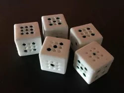 Dotted dice - d6, d0-5, and d9-9