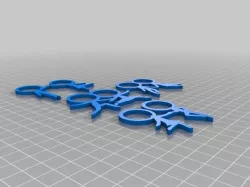 Keychain Couple Stick Figure