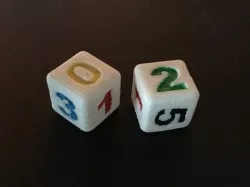 Numbered dice - d6 and d0-5