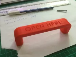 OPEN HERE handle