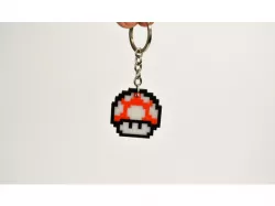 8bit Mario Mushroom Keychain