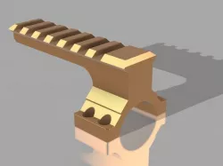 Scope Ring with Mini Picatinny Rail (For 1inch tube)