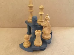 Spiral staircase display stand e.g. for chess sets