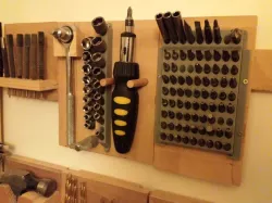 vertical (wall mounted) hex bit storage