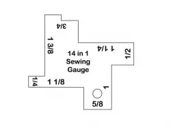 14 in 1 Sewing & Quilting Measuring Gauge Laser Cut
