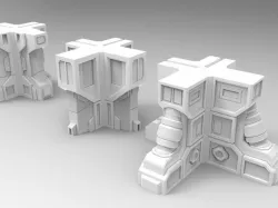 28mm Sci-fi building corners