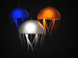 Jellyfish lamps with attachable tentacles