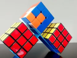 Triple rubik's cube stand