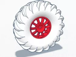 RC Tractor Tire w/ Wheel for Axial, Traxxas, etc.