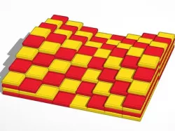 3D 2" squares Split Chessboard