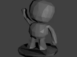 Low poly waving figure