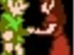Zelda II: End scene with Zelda and Link 8 bit