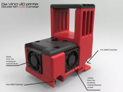 DaVinci E3D v6 dobuble fan carriage.