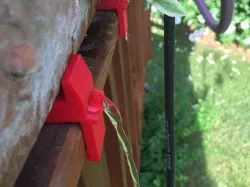 Deck Rail Planter support with drain