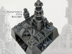 Futuristic city builder generator