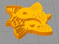 yin-yang koi fridge magnet
