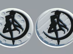 Coasters Sailor Moon, has 100 mm in diameter. Dual print