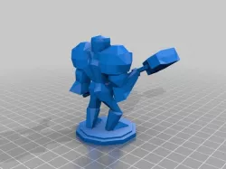 Low Poly Heavy Knight Game Piece