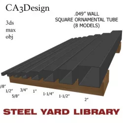 049in Wall Square Ornamental Tube 3D model