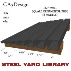 065in Wall Square Ornamental Tube 3D model