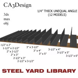 1 4in Thick Unequal Angle 3D model
