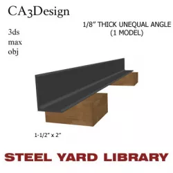 1 8in Thick Unequal Angle 3D model
