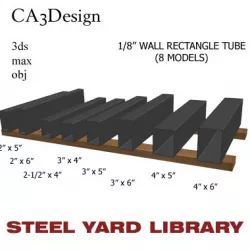 1 8in Wall Rectangle Tube 3D model