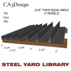 3 16in Thick Equal Angle 3D model