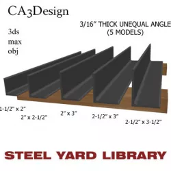 3 16in Thick Unequal Angle 3D model
