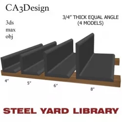 3 4in Thick Equal Angle 3D model