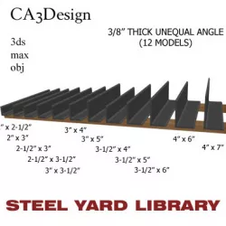 3 8in Thick Unequal Angle 3D model