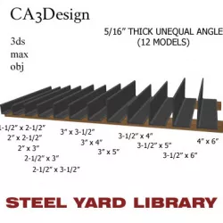5 16in Thick Unequal Angle 3D model