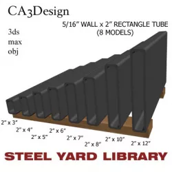 5 16in Wall x2in Rectangle Tube 3D model