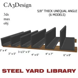 5 8in Thick Unequal Angle 3D model
