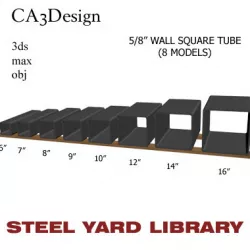 5 8in Wall Square Tube 3D model