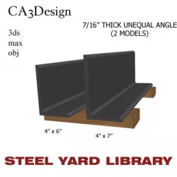 7 16in Thick Unequal Angle 3D model