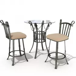 Bistro Set Table And Chairs 3D model