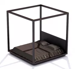 Black Cube Bed 3D model