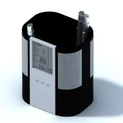 Black Modern Alarm Clock 3D model
