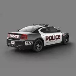 Black Police Car 3D model