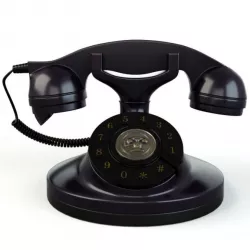 Black Rotary Dial Phone 3D model
