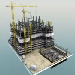 Building Construction Site Low-poly  3D model