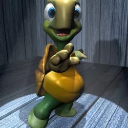 Cartoon Turtle Rigged Low-poly  3D model