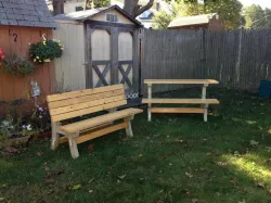 combination picnic tables and benches